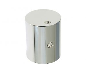 Crystal Cylindrical Mortice Door Knob, Polished Chrome With Swarovski Crystal