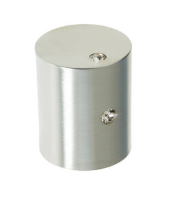 Crystal Cylindrical Mortice Door Knob, Satin Chrome With Swarovski Crystal
