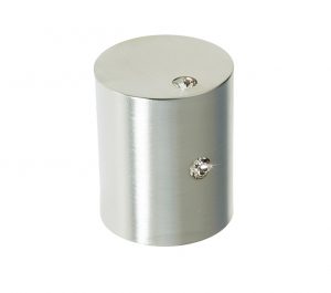 Crystal Cylindrical Mortice Door Knob, Satin Chrome With Swarovski Crystal