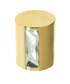 Crystal Cylindrical Mortice Door Knob, Polished Brass With Swarovski Crystal