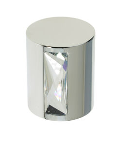 Crystal Cylindrical Mortice Door Knob, Polished Chrome With Swarovski Crystal