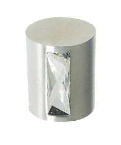 Crystal Cylindrical Mortice Door Knob, Satin Chrome With Swarovski Crystal