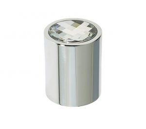 Crystal Cylindrical Mortice Door Knob, Polished Chrome With Swarovski Crystal