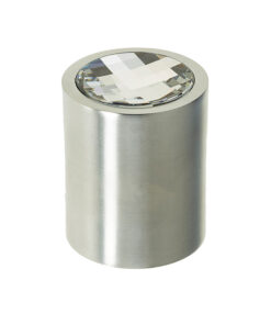 Crystal Cylindrical Mortice Door Knob, Satin Chrome With Swarovski Crystal