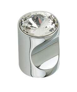 Crystal Cabinet Knob (20mm Diameter), Polished Chrome With Swarovski Crystal