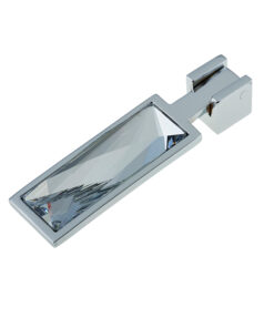 Cabinet Drop Handle, Polished Chrome With Swarovski Crystal