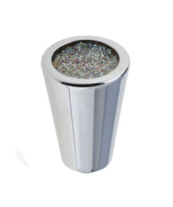 Cabinet Knob, Polished Chrome With Swarovski Crystal