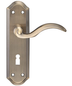 Winchester Door Handles On Backplate, Florentine Bronze (sold in pairs)