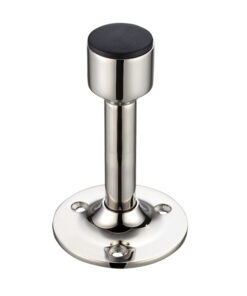 Cylinder Door Stop With Rose, Polished Nickel