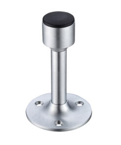 Cylinder Door Stop With Rose, Satin Chrome