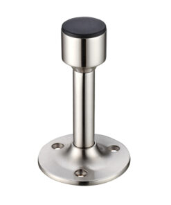 Cylinder Door Stop With Rose - 54mm - Satin Nickel