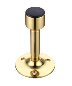 Cylinder Door Stop With Rose, Polished Brass