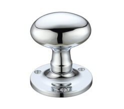 Oval Mortice Door Knobs, Polished Chrome (sold in pairs)