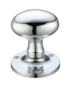 Oval Mortice Door Knobs, Polished Chrome (sold in pairs)