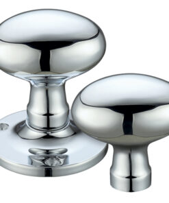 Oval Rim Door Knobs, Polished Chrome (sold in pairs)