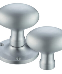 Oval Rim Door Knobs, Satin Chrome (sold in pairs)