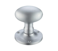 Oval Mortice Door Knobs, Satin Chrome (sold in pairs)