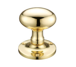 Oval Mortice Door Knobs, Polished Brass (sold in pairs)
