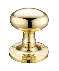 Oval Mortice Door Knobs, Polished Brass (sold in pairs)