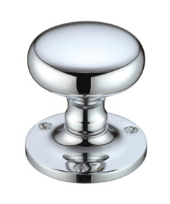 Mushroom Mortice Door Knobs, Polished Chrome  (sold in pairs)