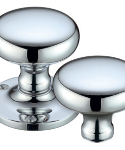 Mushroom Rim Door Knobs, Polished Chrome -  (sold in pairs)
