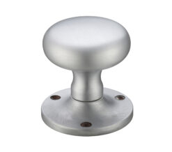 Mushroom Mortice Door Knobs, Satin Chrome -  (sold in pairs)