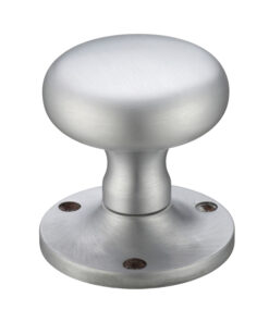 Mushroom Mortice Door Knobs, Satin Chrome -  (sold in pairs)