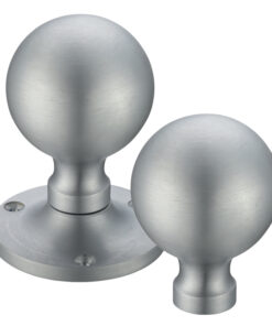 Ball Rim Door Knobs, Satin Chrome -  (sold in pairs)