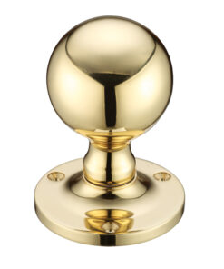 Ball Mortice Door Knobs, Polished Brass (sold in pairs)