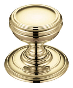 Concealed Fix Mortice Door Knobs, Polished Brass -  (sold in pairs)
