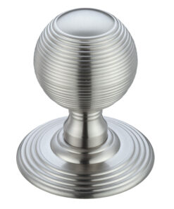 Ringed Mortice Door Knobs, Satin Chrome  (sold in pairs)