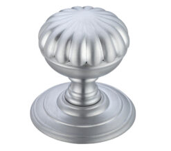 Flower Mortice Door Knobs, Satin Chrome (sold in pairs)