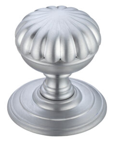 Flower Mortice Door Knobs, Satin Chrome (sold in pairs)
