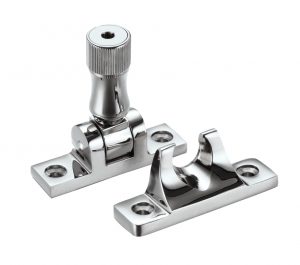 Brighton Pattern Locking Sash Fastener, Polished Chrome