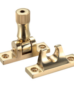 Brighton Pattern Locking Sash Fastener, Polished Brass