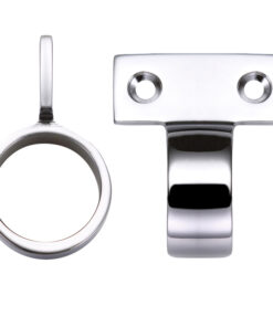 Vertical Fix Window Sash Ring, Polished Chrome