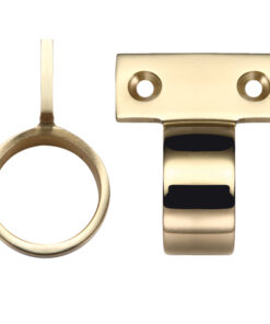Vertical Fix Window Sash Ring, Polished Brass