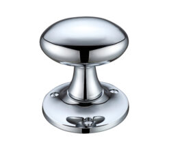 Oval Mortice Door Knobs, Polished Chrome (sold in pairs)