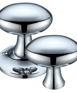 Oval Rim Door Knobs, Polished Chrome (sold in pairs)