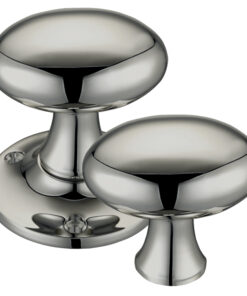 Oval Rim Door Knobs, PVD Stainless Nickel (sold in pairs)