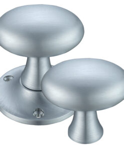 Oval Rim Door Knobs, Satin Chrome (sold in pairs)