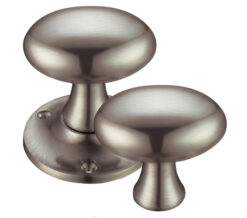 Oval Rim Door Knobs, Satin Nickel -  (sold in pairs)