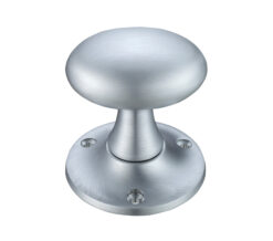 Oval Mortice Door Knobs, Satin Chrome (sold in pairs)
