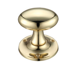 Oval Mortice Door Knobs, Polished Brass - (sold in pairs)