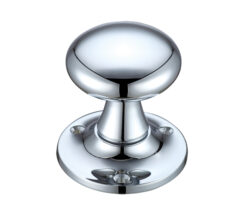 Mushroom Mortice Door Knobs, Polished Chrome -  (sold in pairs)