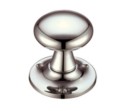 Mushroom Mortice Door Knobs, PVD Polished Nickel (sold in pairs)