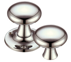 Mushroom Rim Door Knobs, PVD Stainless Nickel (sold in pairs)