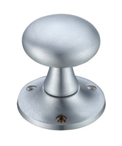 Mushroom Mortice Door Knobs, Satin Chrome -  (sold in pairs)