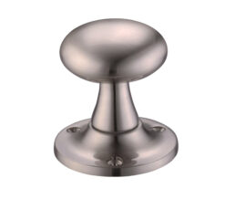 Mushroom Mortice Door Knobs, Satin Nickel  (sold in pairs)