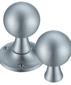 Ball Rim Door Knobs, Satin Chrome (sold in pairs)